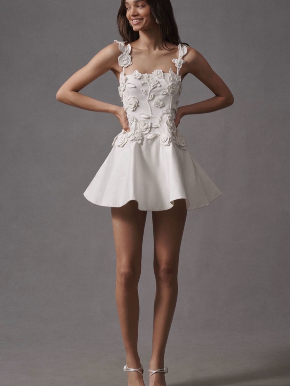 BHLDN White Floral Appliqué Mini Dress - Picture 4 of 5